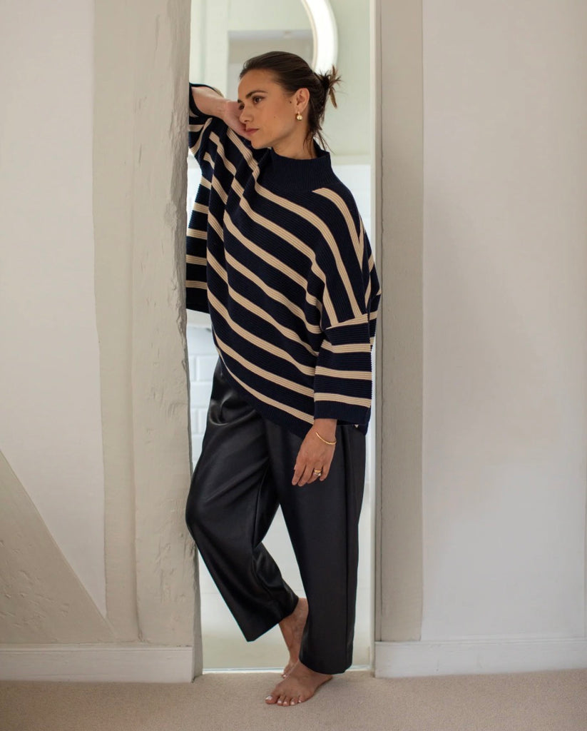 Chalk Vicki Jumper - Stripe Navy / Sand