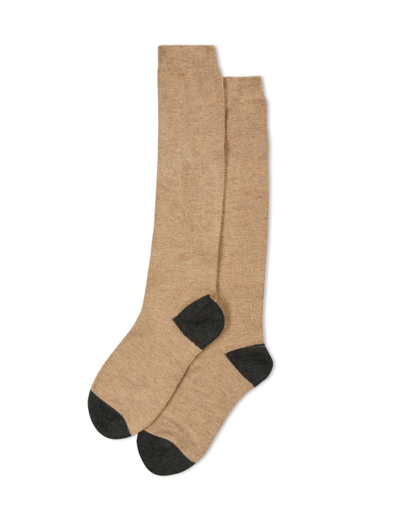 Chalk Heal Toe Sock — Biscuit / Charcoal