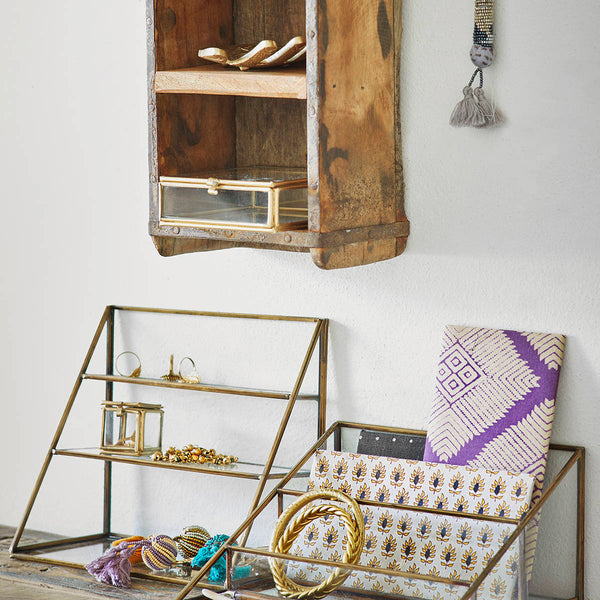 Reclaimed Wooden Brick Mould Shelf - 25x7x32cm