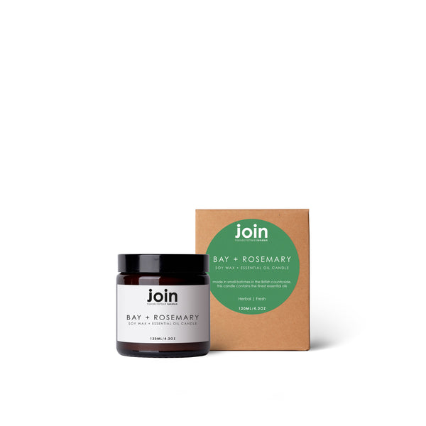 Bay + Rosemary - Join Luxury Scented Soy Wax + Essential Oil Candle